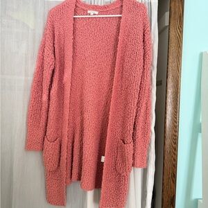 Maurices Pink Textured Cardigan